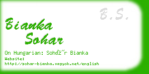 bianka sohar business card